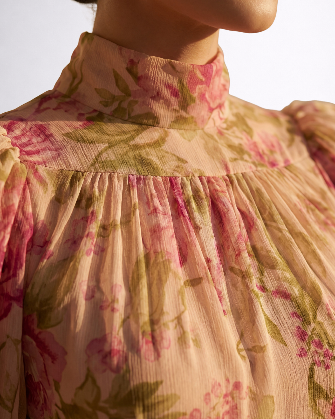 ROSARIO | VESTIDO LARGO FLORAL EN CHIFÓN