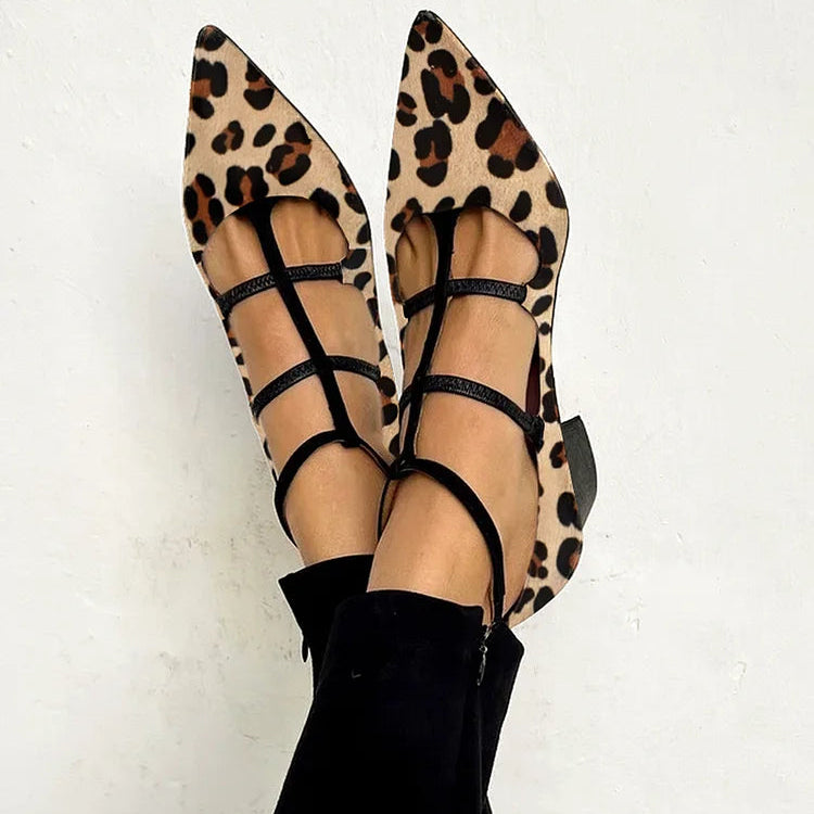 BRIDGET - ZAPATOS CON TACÓN Y TIRA LEOPARDO
