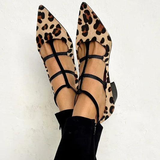 BRIDGET - ZAPATOS CON TACÓN Y TIRA LEOPARDO