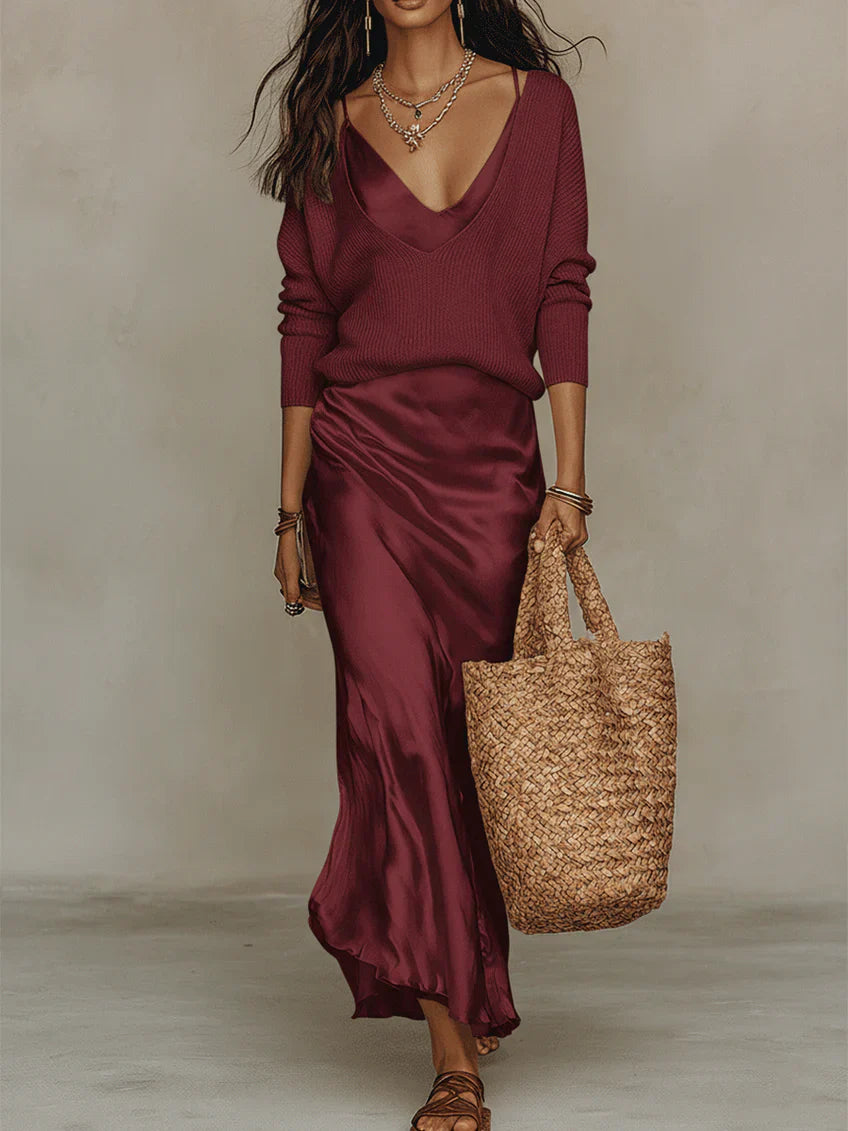 ELENA | VESTIDO SATINADO MIDI