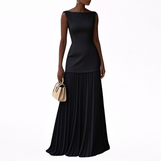 CELESTE | VESTIDO MAXI PLISADO