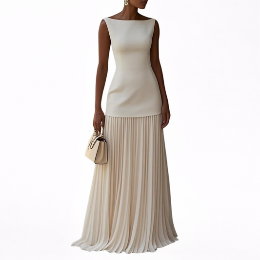 CELESTE | VESTIDO MAXI PLISADO