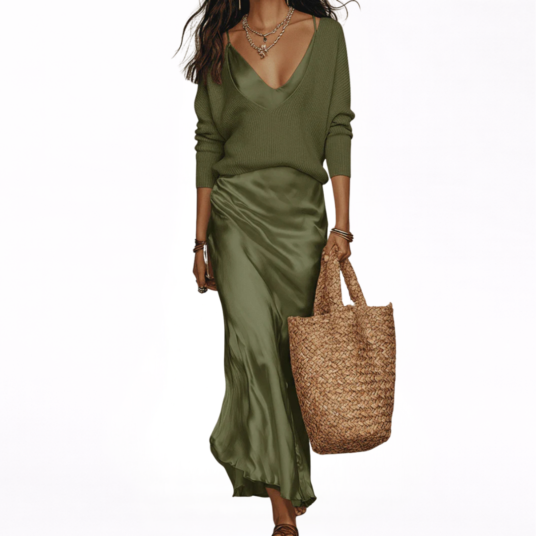 ELENA | VESTIDO SATINADO MIDI