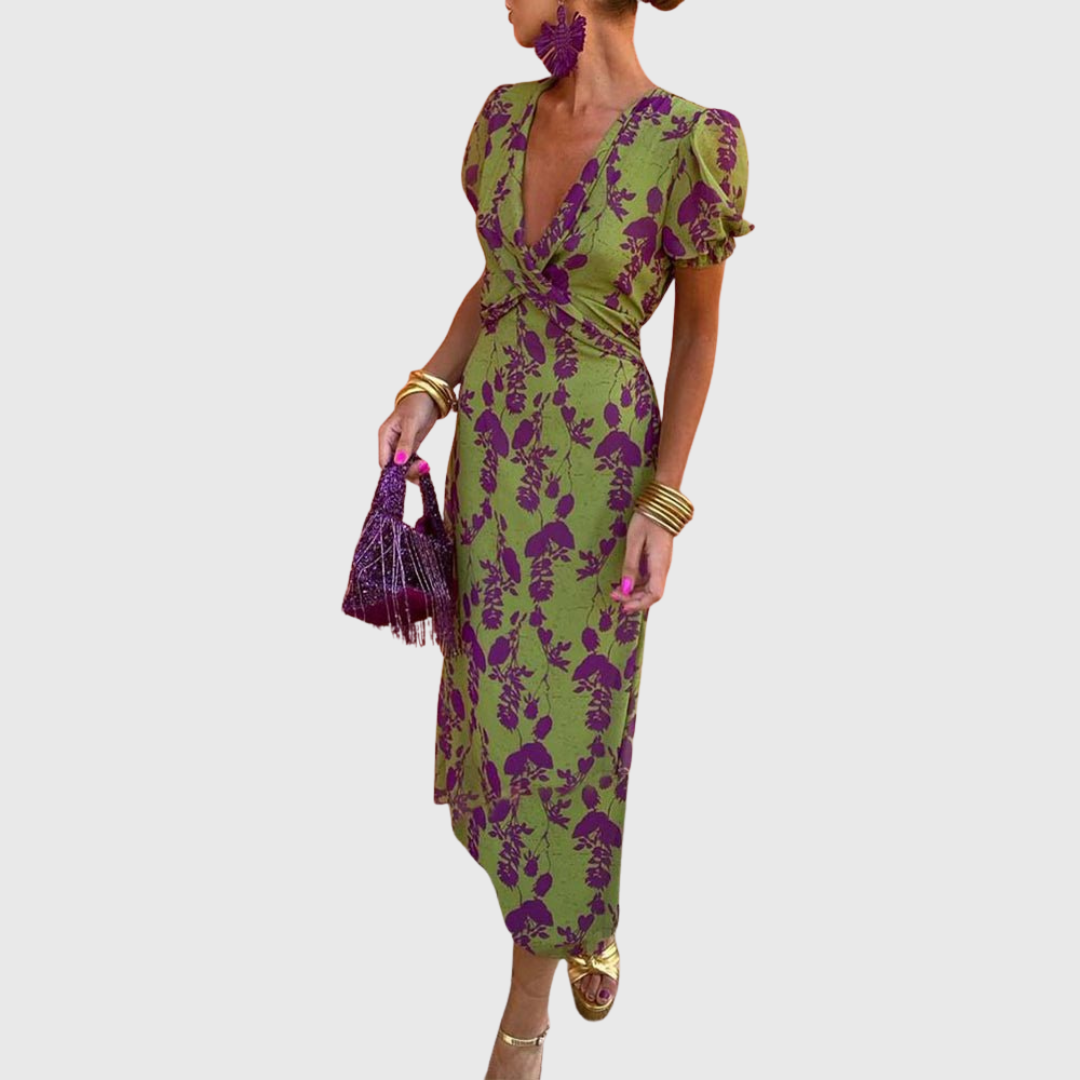 SOFÍA | VESTIDO MIDI ESTAMPADO Y ELEGANCIA DEFINIDA