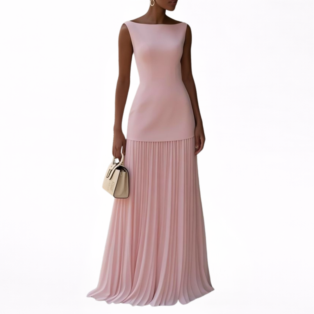 CELESTE | VESTIDO MAXI PLISADO