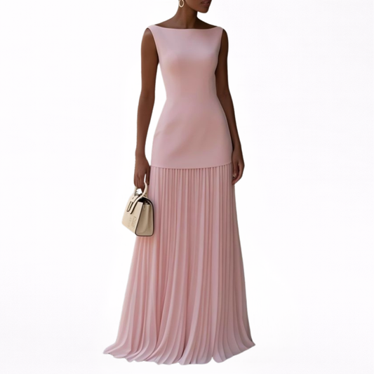 CELESTE | VESTIDO MAXI PLISADO
