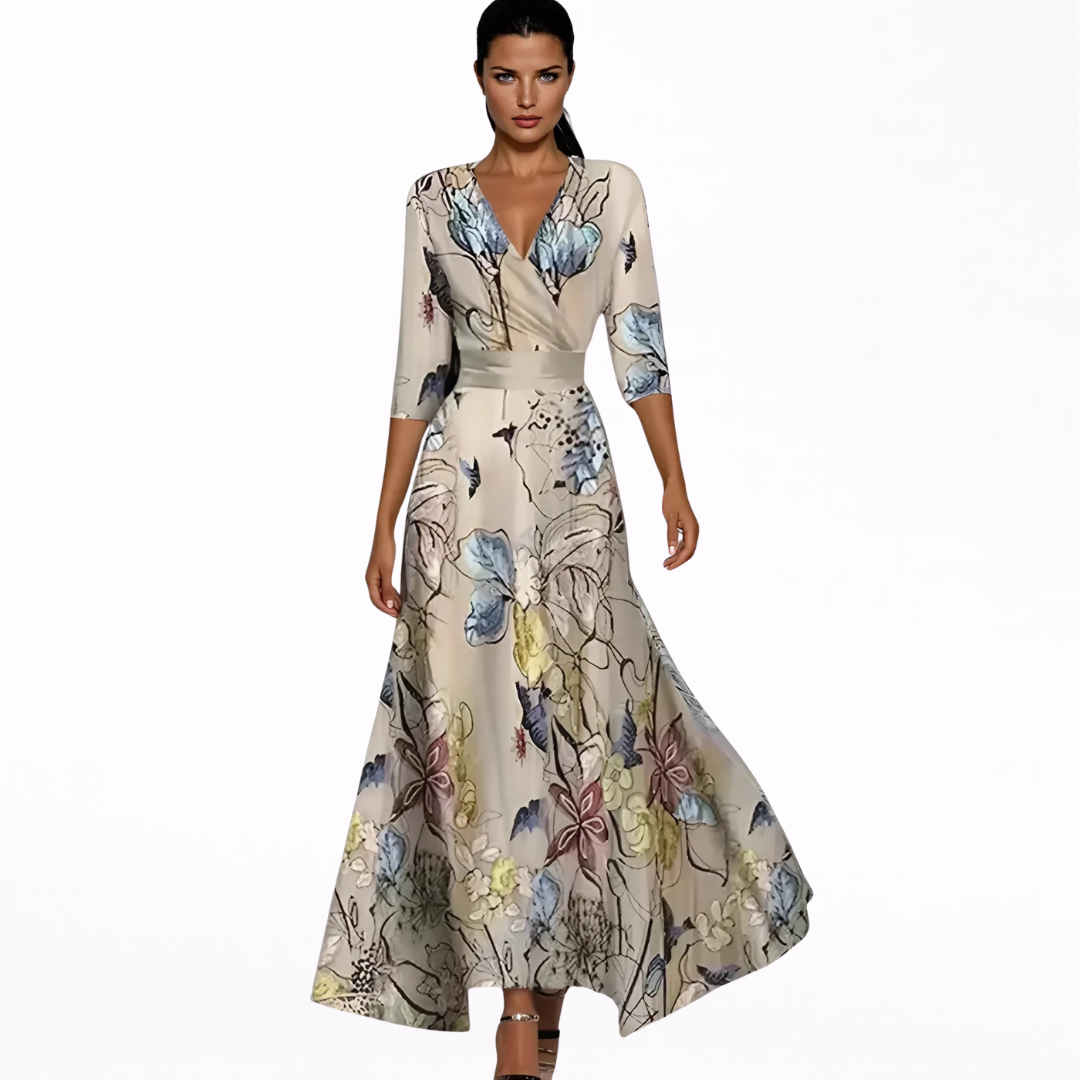 EMILIA | MAXI VESTIDO FLORAL ELEGANTE