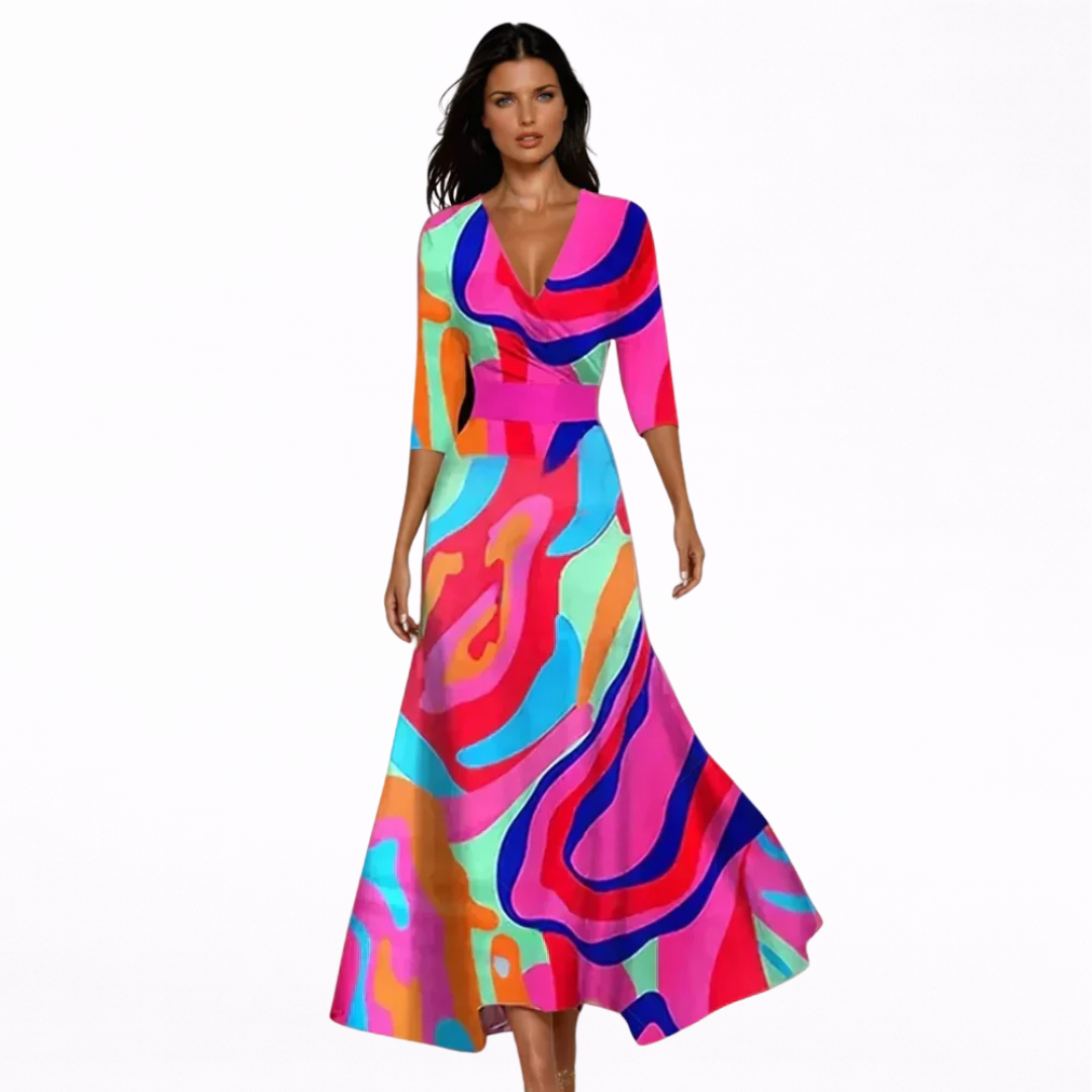 EMILIA | MAXI VESTIDO FLORAL ELEGANTE