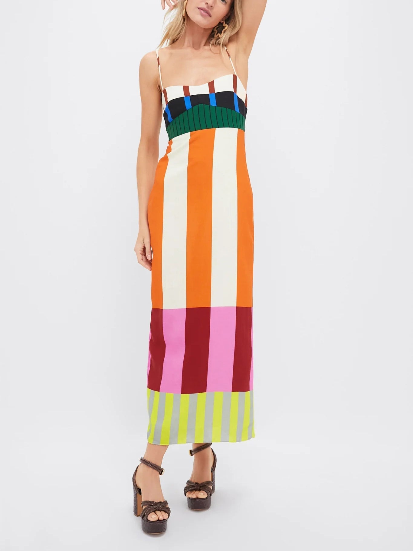 PALOMA | VESTIDO MAXI COLORIDO A RAYAS