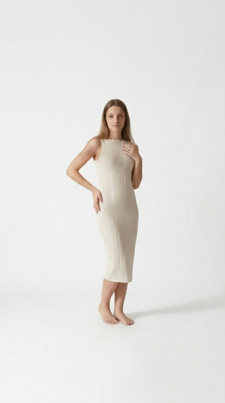 KARINA | VESTIDO CAMISERO CON TEXTURA ONDULADA