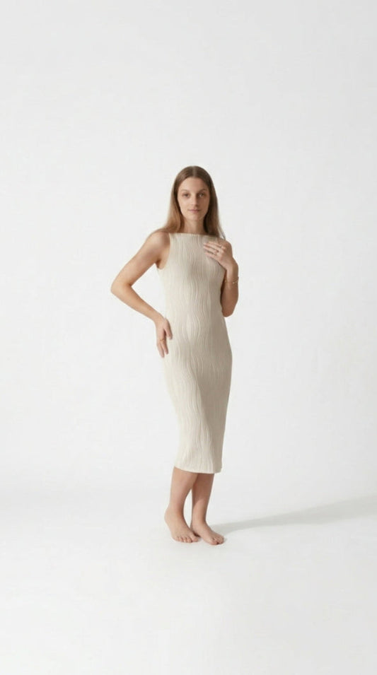 KARINA | VESTIDO CAMISERO CON TEXTURA ONDULADA