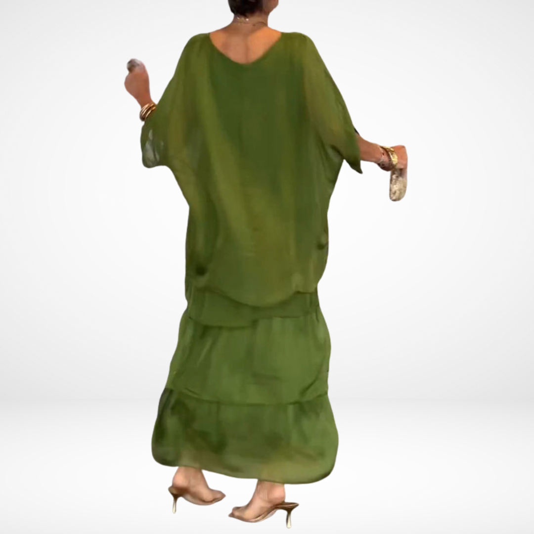 LUCÍA | VESTIDO LARGO DE ESTÉTICA RELAJADA Y VOLUMEN SOFISTICADO