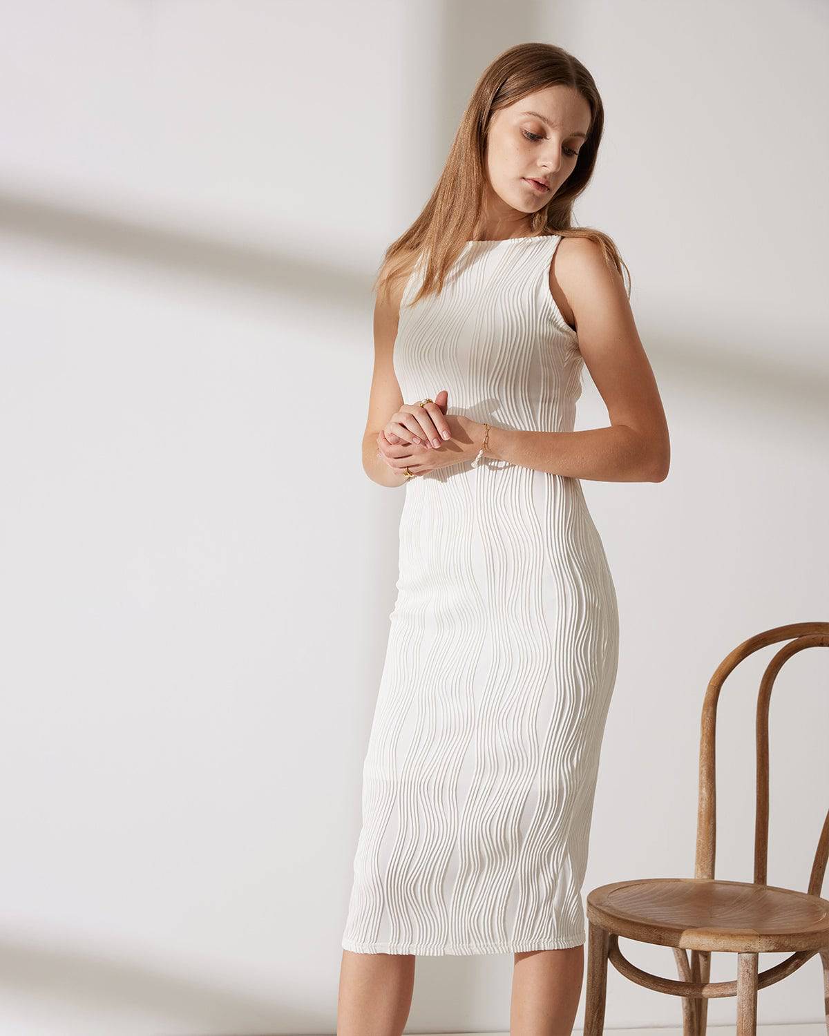 KARINA | VESTIDO CAMISERO CON TEXTURA ONDULADA