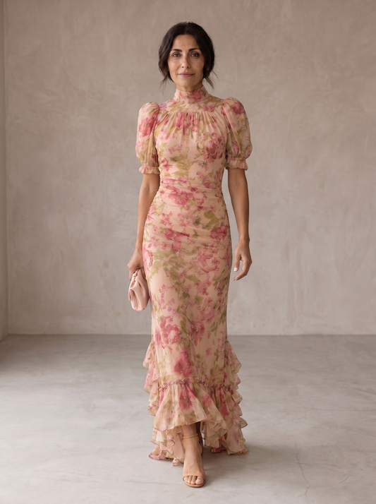 Rosario | Vestido Largo Floral en chifón